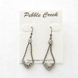 NEW - Dark Gray Crystal Earrings